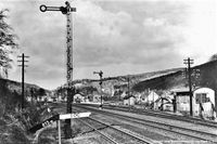 1935 - Blick vom Schinderwald auf das Bahnhofsgel&auml;nde