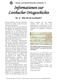 Lorsbach-Info 02 - Wie alt ist Lorsbach