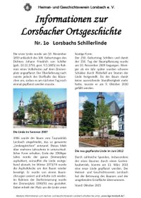 Lorsbach-Info 10 - Lorsbachs Schillerlinde