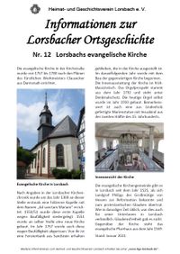 Lorsbach-Info 12 - Lorsbachs evangelische Kirche